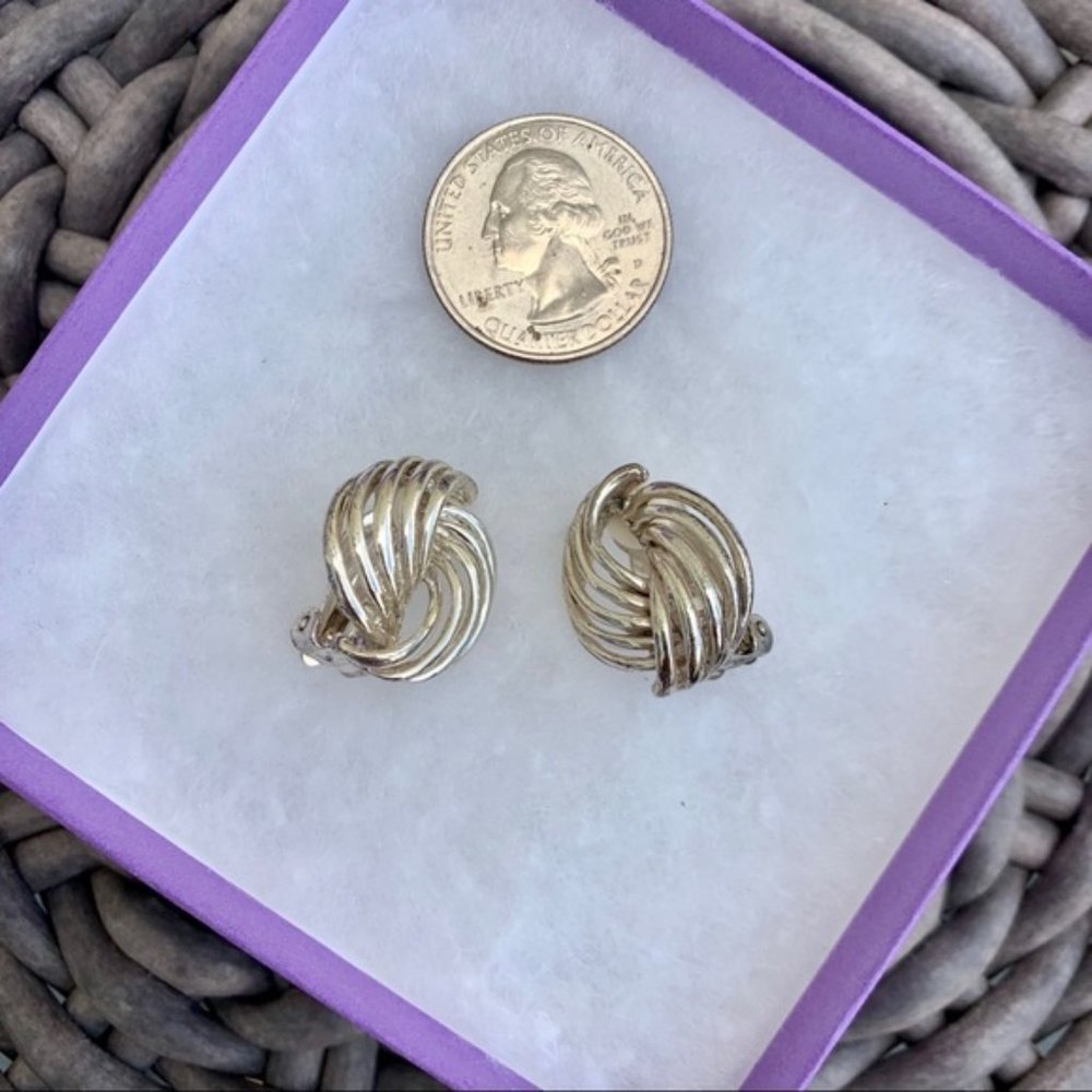 Vintage Silver-toned Clip-on Earrings
